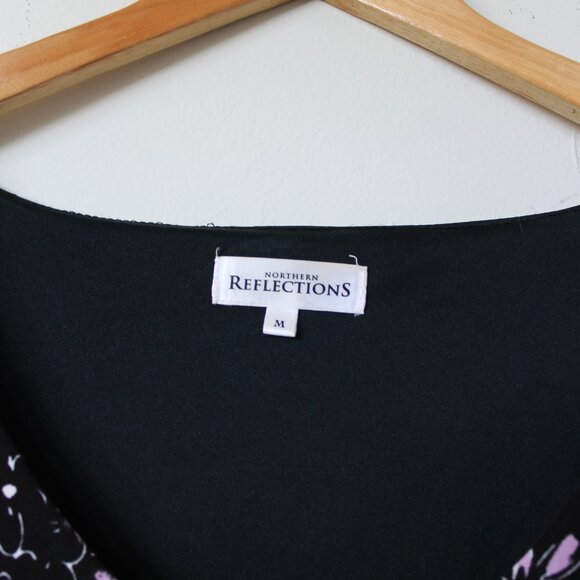 Northern Reflections Black/Purple Floral Maxi Dress Medium - Picture 3 of 4